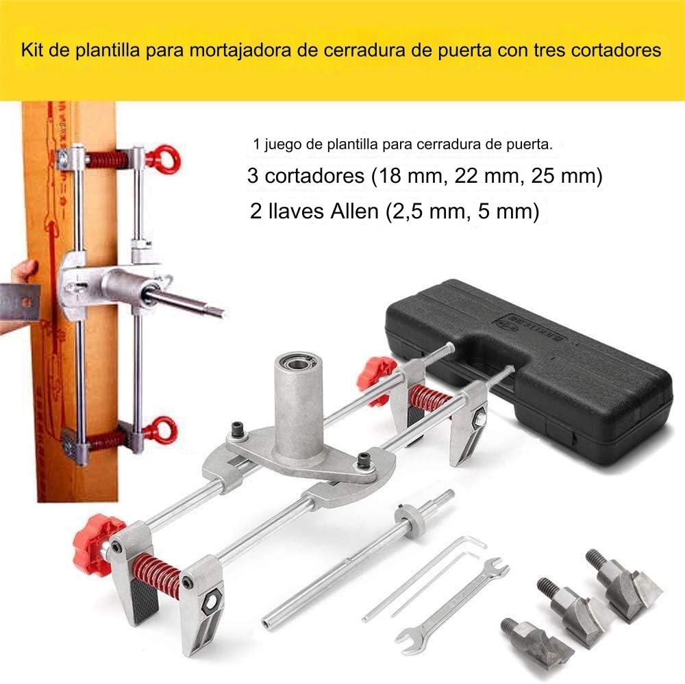 Herramienta de perforación de mortajas para cerraduras de puertas, Plantilla de mortaja