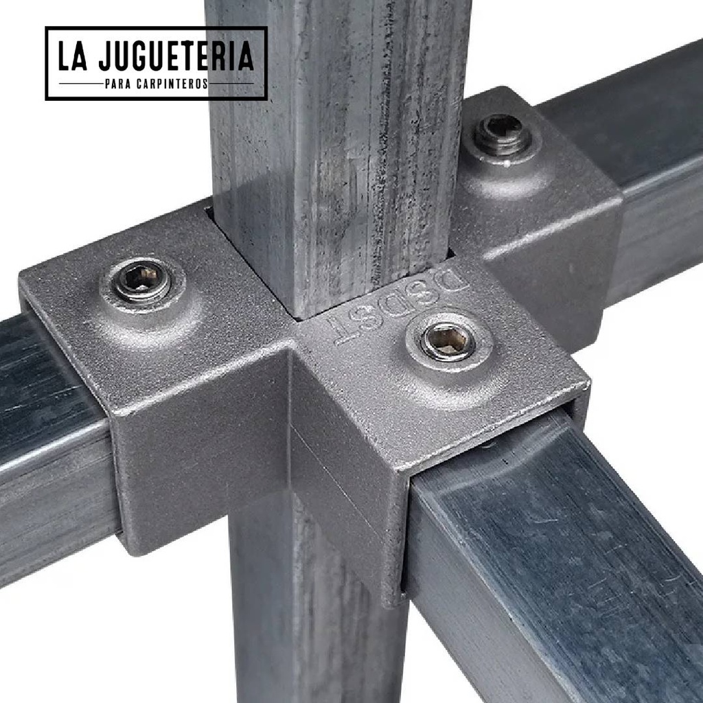 [A208] Conector de tubo cuadrado en T de aluminio mediante abrazadera de llave para decorar tubos de 25mm
 (1 pulgada x 1 Pulgada)