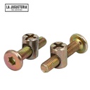 Tornillos Uxcell hexagonales, cabeza plana M6 - 120 mm con perno. Especiales para camas. Pack 4 kit