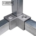 Conector de tubo cuadrado Tres Vias de aluminio mediante abrazadera de llave para decorar tubos de 25mm
 (1 pulgada x 1 Pulgada)