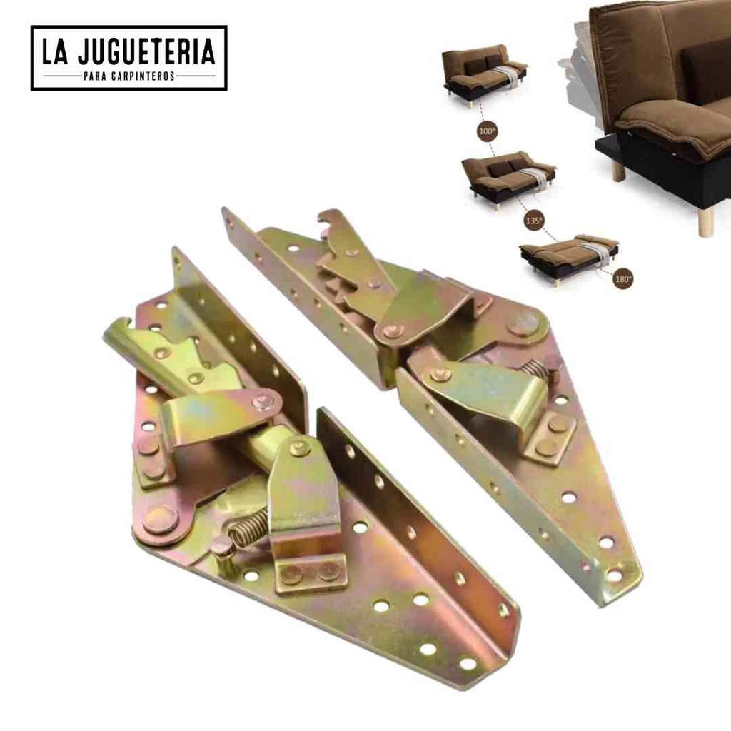 [A067] Bisagra de elevación de sofá o de cama plegable con mecanismo de ángulo de 3 posiciones Set de 2 unidades