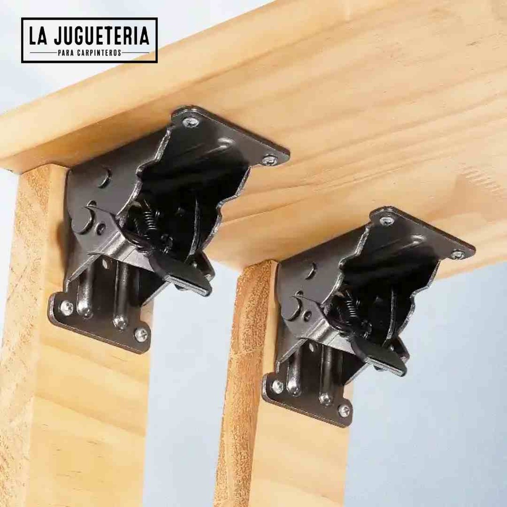 [A068] Bisagra autobloqueante de ángulo plegable para mesa - 90 grados - Set de 2 color Negro