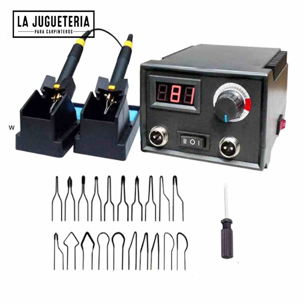 [A787] kit de pirografía de doble pluma, herramienta profesional de quemadores de madera de 60 W