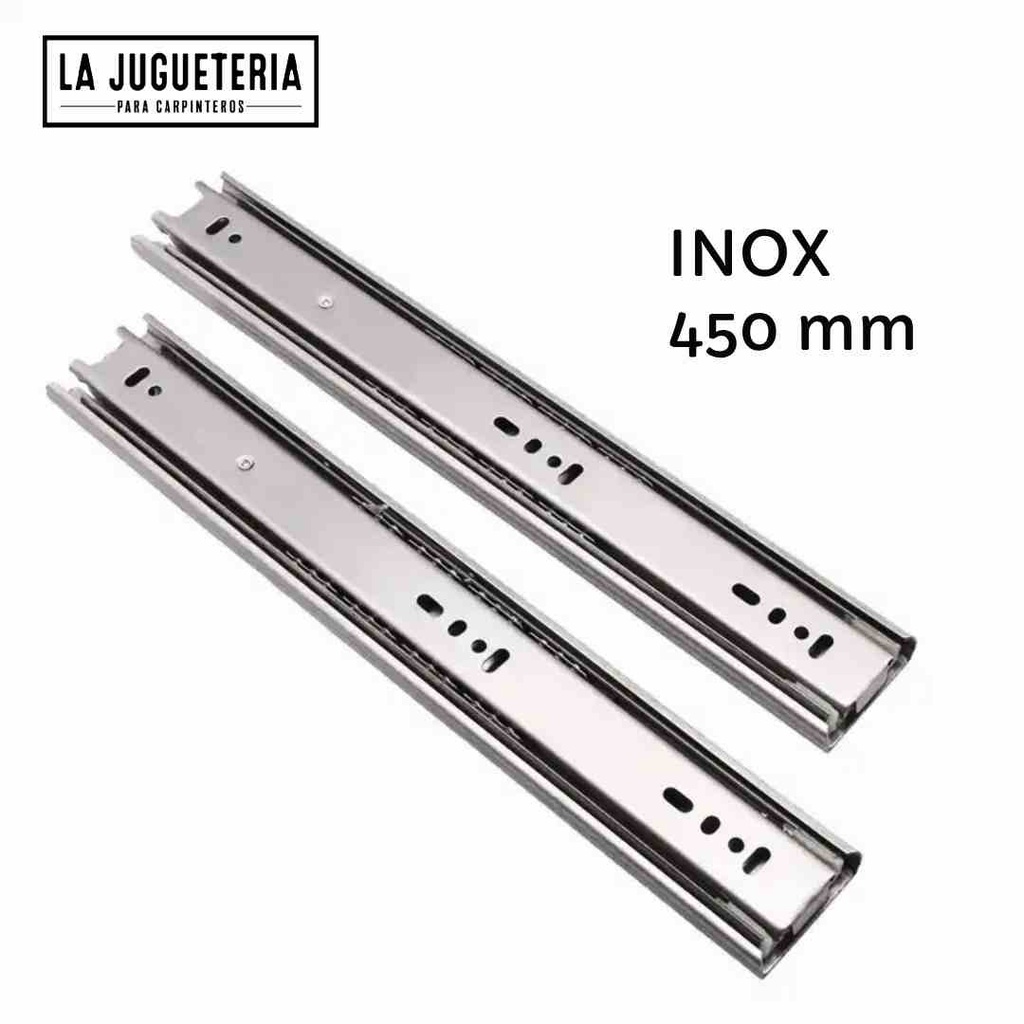 Riel Telescópico de Cierre Suave de Acero Inoxidable - 450 mm (17.72 in)