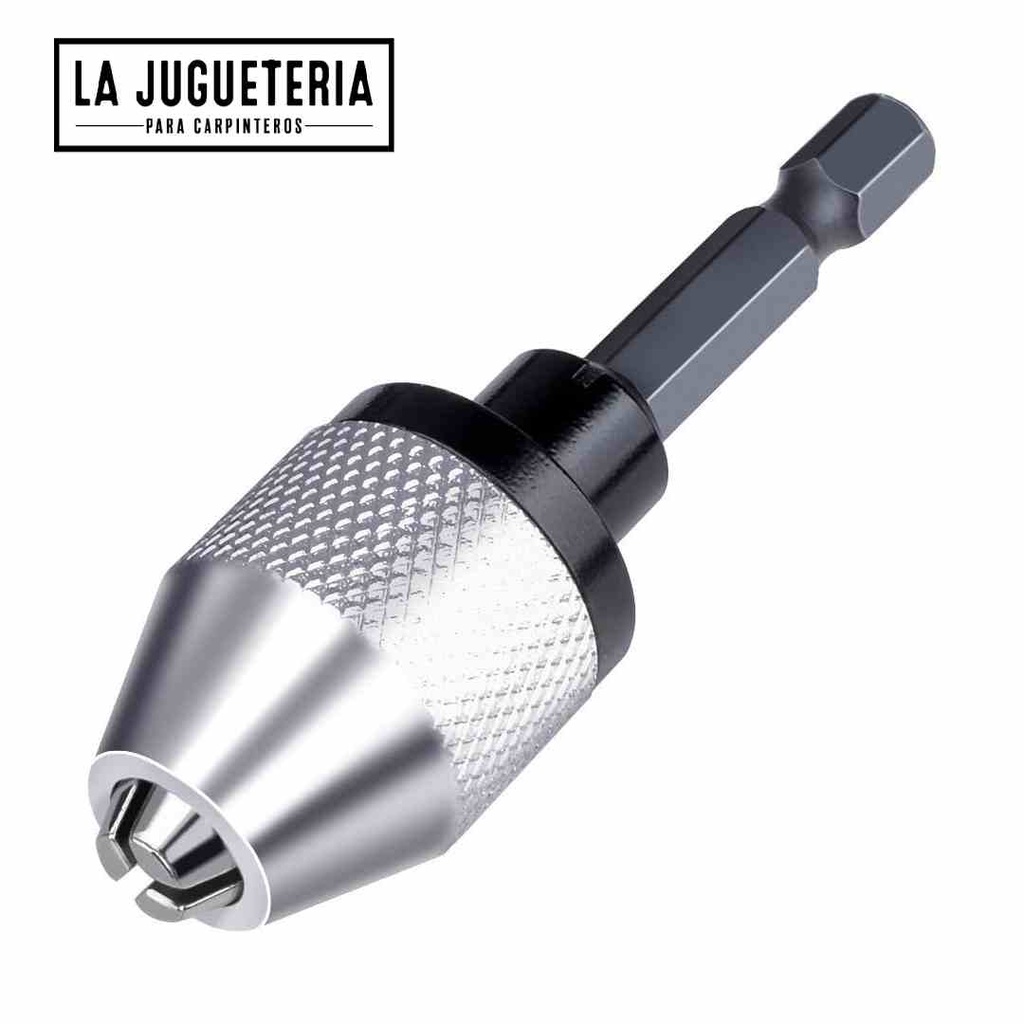 [A185] Chuck Adaptador de taladro de impacto, convertidor de destornillador de impacto, vástago hexagonal - Plateado