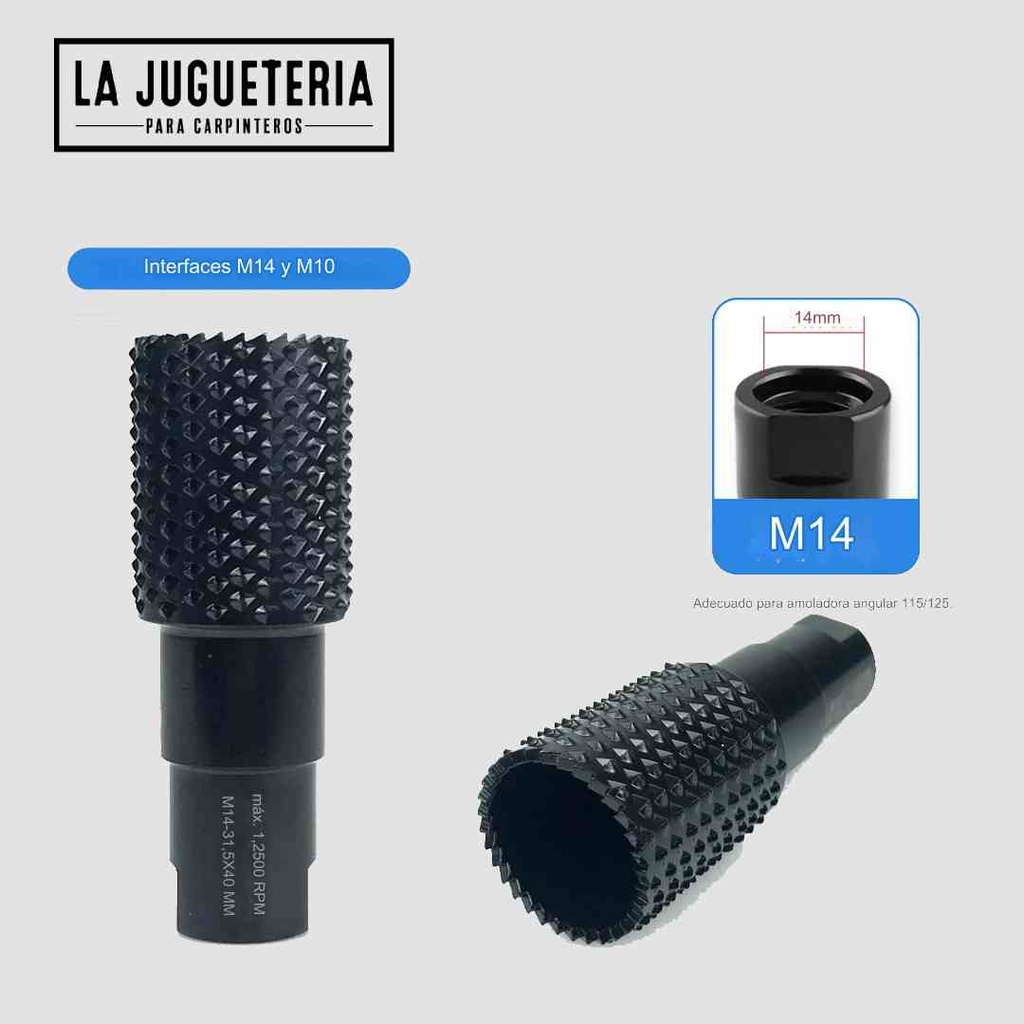 [A188] Cilindro Escofina Esférica Para Amoladora Angular de desbaste M14