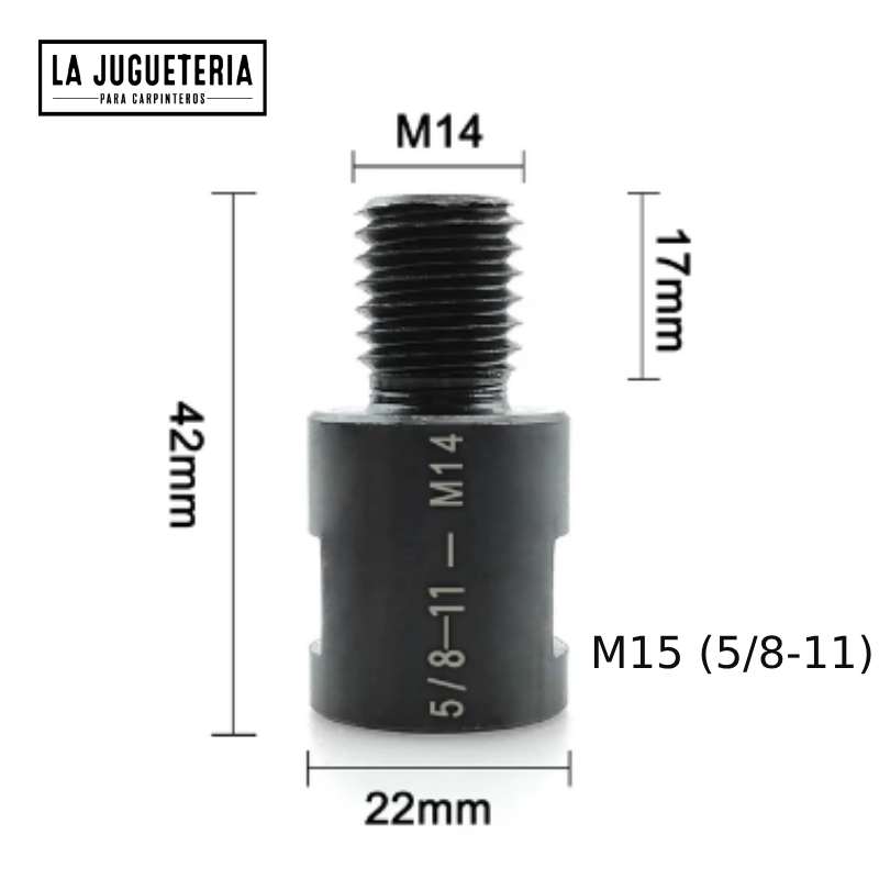 [A218] Conversor Adaptador de amoladora de M15 (5/8-11) a M14