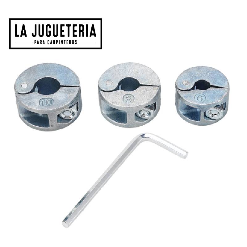 [A827] Collares de tope para brocas, anillos de tope de profundidad de perforación de Metal con llave hexagonal, tipo abierto, 3 uds.
