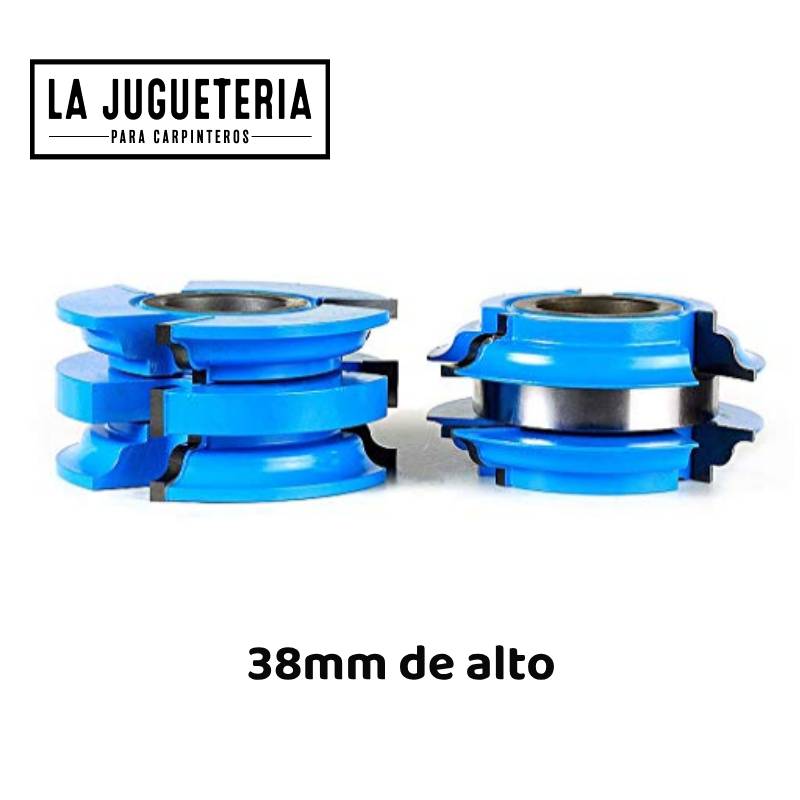 [A892] Set de Fresas para Trompo con Perfil de Unión de 1-1/2" (38 mm) , moldura y contramoldura