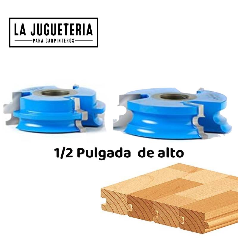 [A888] Set Fresa Trompo industrial para tablilla de 1/2 pulgada eje 1-1/4
