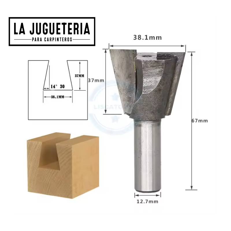 [A842] Fresa de 1/2 para cola de milano grande 1-1/2 pulgadas Ref.G58