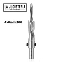 Broca Avellanadora Ajustable 4 x 8 x 100 mm para Madera HSS