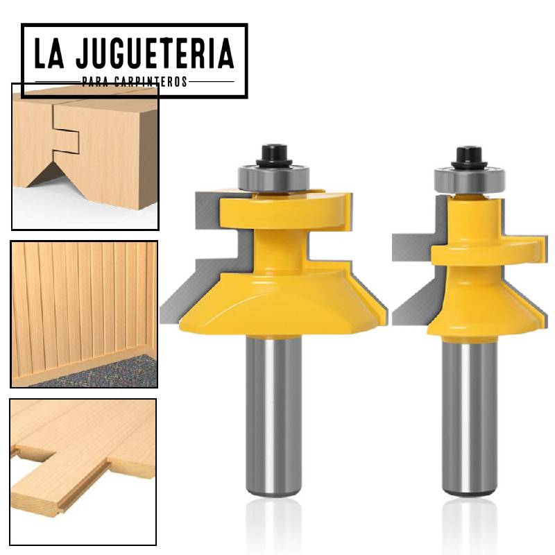 [A862] Fresas de 1/2 machihembrado para panelar madera con muesca en V de 1,27 cm Ref.G59