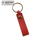 Llavero de cuero GRANATE para grabar laser para regalo corporativo con anilla dorada