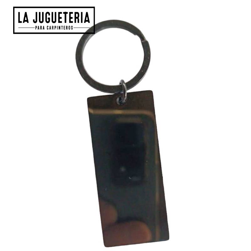 [A875] Llavero rectangular de acero inoxidable 304 en color NEGRO Espejo Pulido para grabados laser