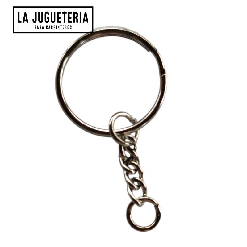 [A868] Llavero Plano de 25mm color PLATEADO - Anillos de Metal para Fijación de Llaves y Fabricación de Joyas