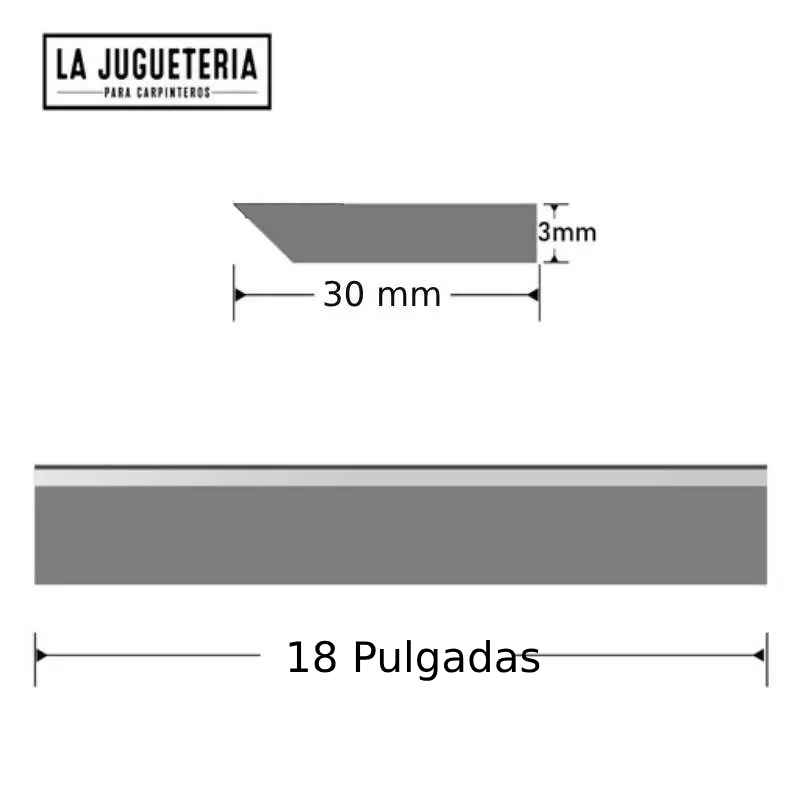 [A1113] [A832] Cuchillas para Cepilladora y Canteadora HSS Calidad W6 (Juego de 3 hojas) 18" Pulgadas x30x3