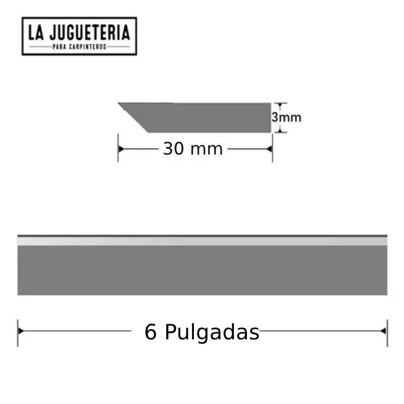 Cuchillas para Cepilladora y Canteadora HSS-W2  (Juego de 3 hojas) 6" Pulgadas x30x3