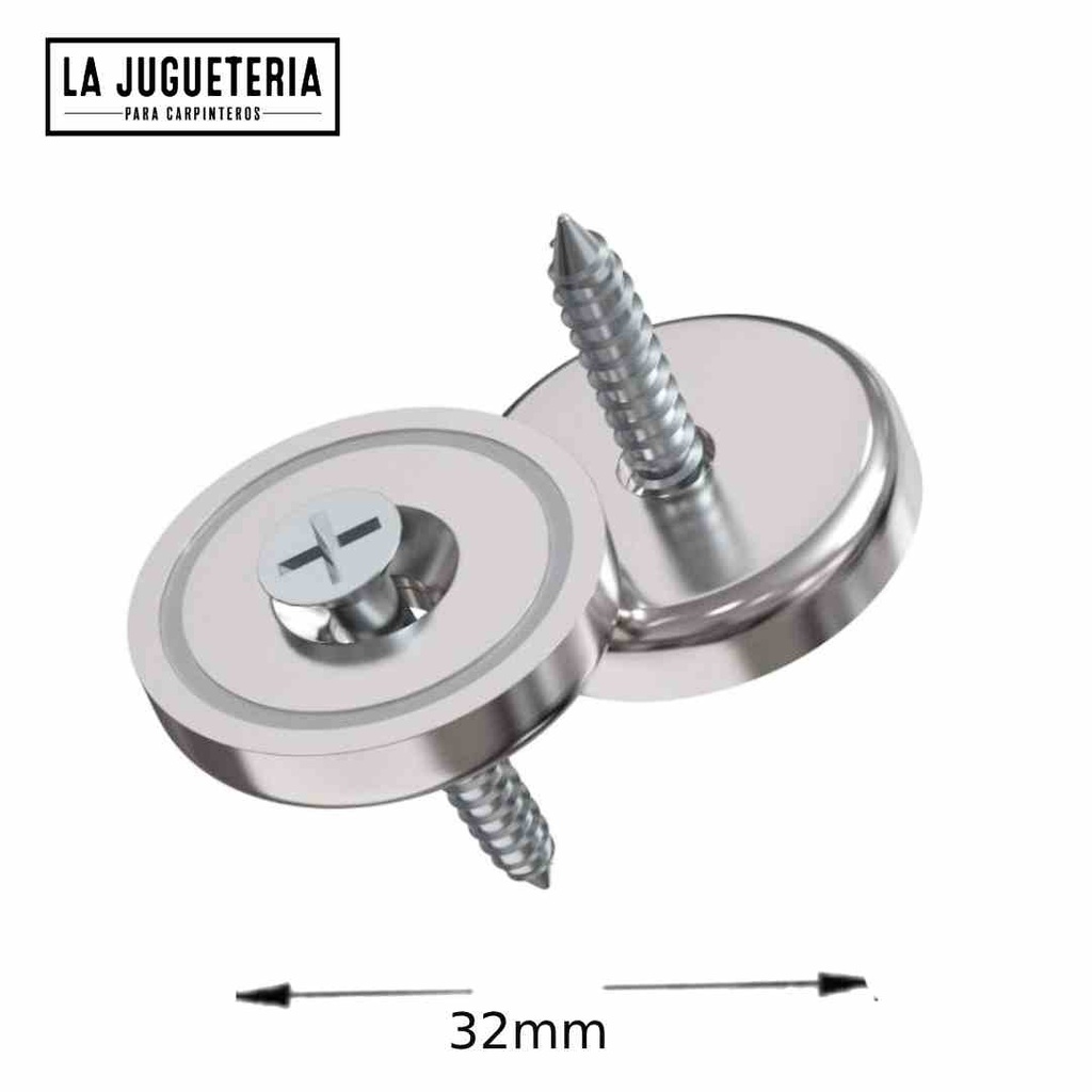 Imán de Neodimio Perforado de 20 mm para Sujeción con Tornillos