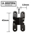 Bisagra oculta o invisible ECH para puertas de muebles y armarios - Aleación de zinc y acero inoxidable - Tamaño 45x13x9 mm - Color negro mate