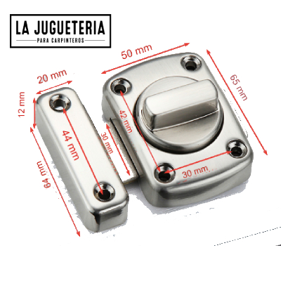 [A1075] Pestillo cerradura para Cajones y Muebles - Modelo 65 x 50mm
