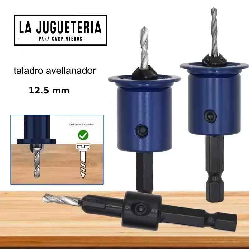 [A926] Broca avellanadora azul con tope de profundidad de 12.5 mm con toma rápida