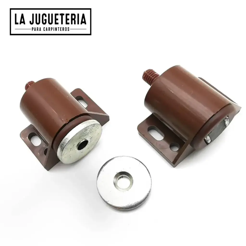 Pestillo ó tope magnético redondo de ABS para puertas y armarios, Color Marrón
