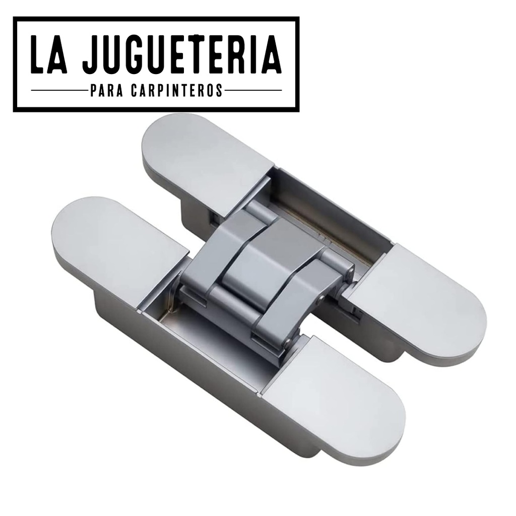 [A930] Bisagra oculta o invisible ajustable de 180 grados G80 - 80 kg - Color plateado