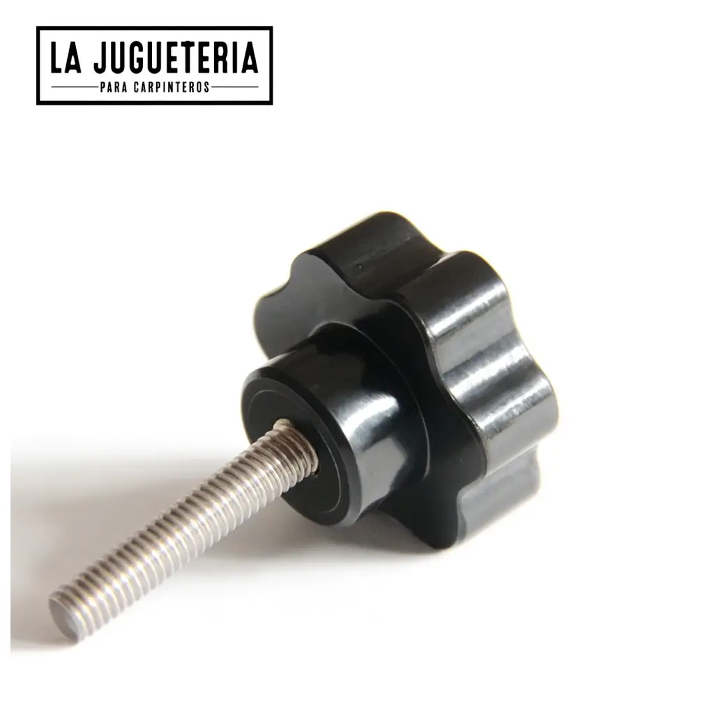 [A1073] Perilla de sujeción tipo tuerca estrella M6  tornillo 50mm  Paquete 5 pcs