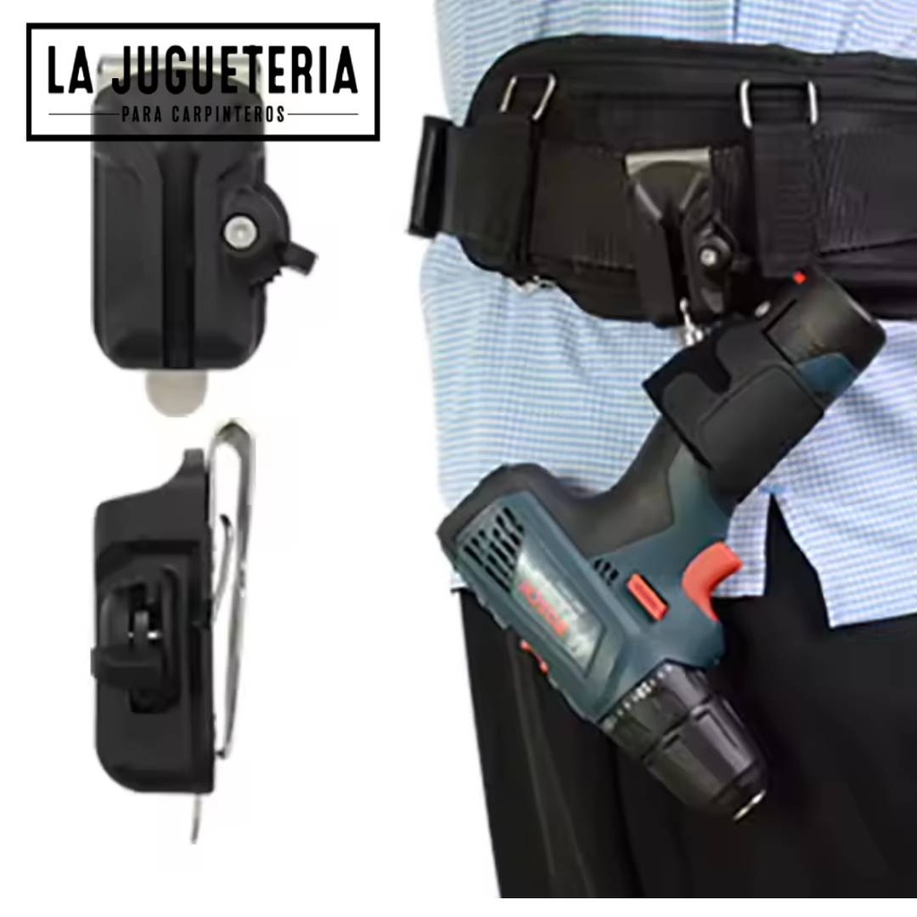 [A1040] Funda de Herramientas Metálica para Taladro de Impacto - Accesorio de Fijación al Cinturón