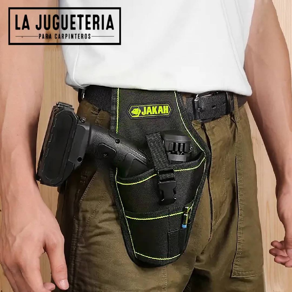 Funda Universal para Taladro con 5 Bolsillos y Correa de Seguridad | Bolsa de Herramientas para Cinturón