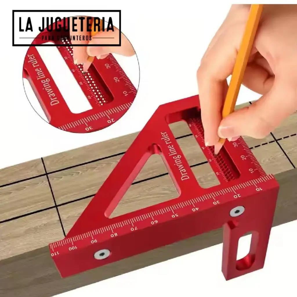 Escuadra de Carpintero de Aluminio Regla T para 45°/90° - Herramienta de Medición de Precisión para Carpintería y Bricolaje