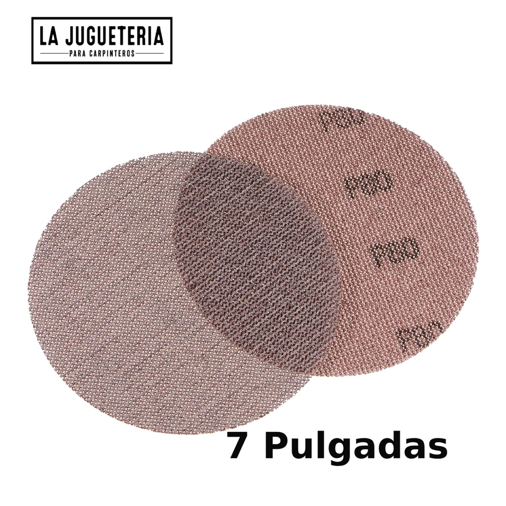 [A1006] Discos 7" de Lija de Malla con Velcro de Óxido de Aluminio  #120