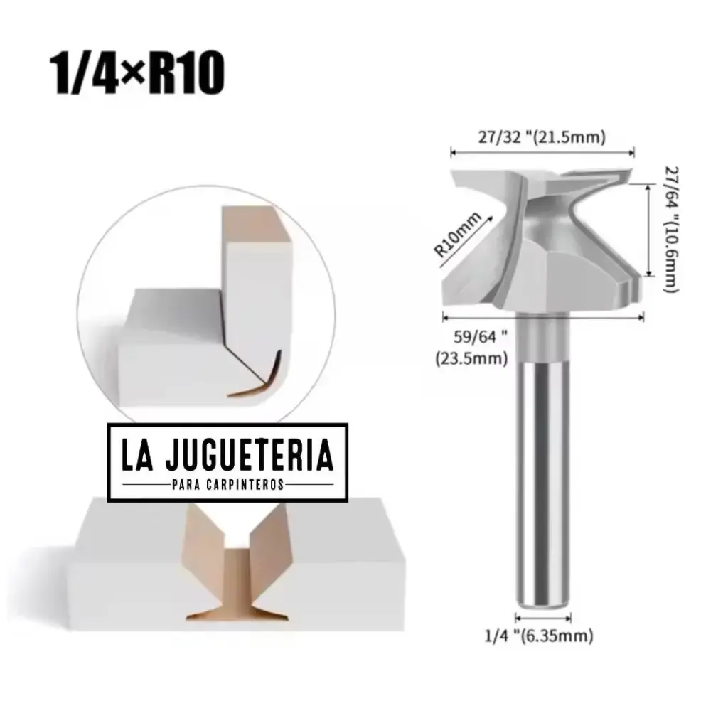 [A1030] Fresa para MDF R10 diseñada específicamente para trabajar en MDF, madera y materiales compuestos en 1/4 Ref:P64