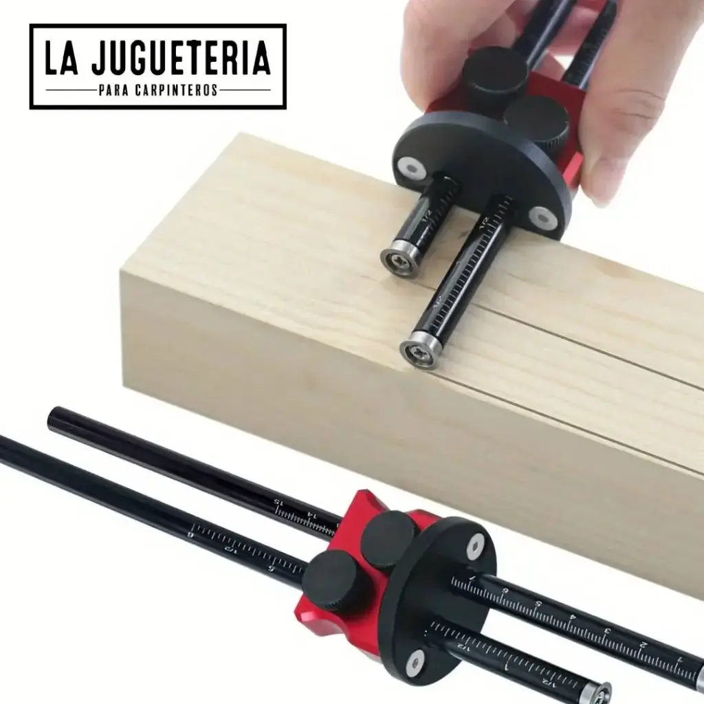 [A1041] Gramil Doble Cabezal de Compás de Marcado – Herramienta de Trazado en Aluminio