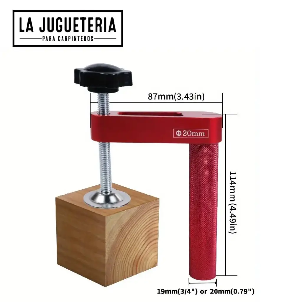 Abrazadera perro para Orificio de Banco 20 mm (0.79 in) – Fijación de Carpintería