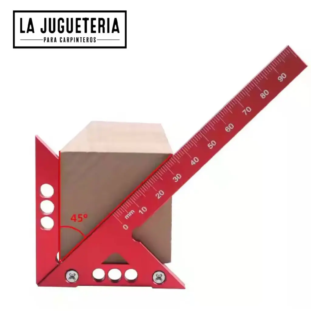 [A958] Calibre de Ángulo Recto 45/90° – Localizador de Centros en Aluminio