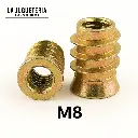 Tuerca de embutir M8 x 15mm - Insertos para madera 12 unidades