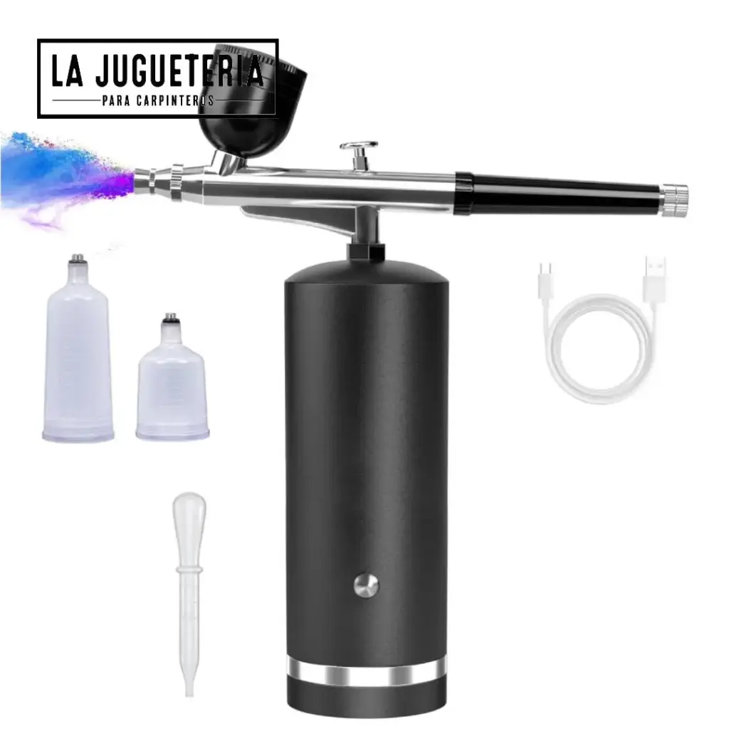[A1026] Aerógrafo Portátil con Compresor Integrado - Kit Profesional para Arte, Repostería y Manualidades