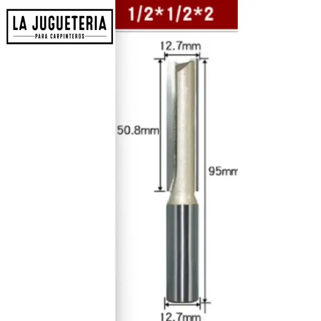 [A1107] Fresa recta CNC – Corte 1/2" (12.7 mm), profundidad 2" (50.8 mm), vástago 1/2" (12.7 mm)  Ref:G83