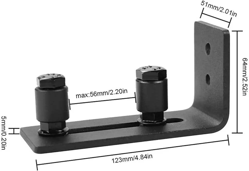 Guía de Piso Ajustable para Puerta Corrediza tipo Granero – Acero al Carbono Reforzado
