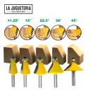 Fresa de Chaflán | Ángulos 11.25° , 15º, 22.5º , 30º y 45° | Para Bordes y Biseles en Madera , vástago 1/4"   Ref:P97