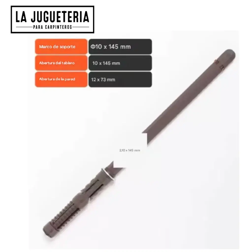 [A1166] Soporte Oculto para Estantes Ø10×210 mm | Montaje Invisible para Tableros de Madera y Melamina