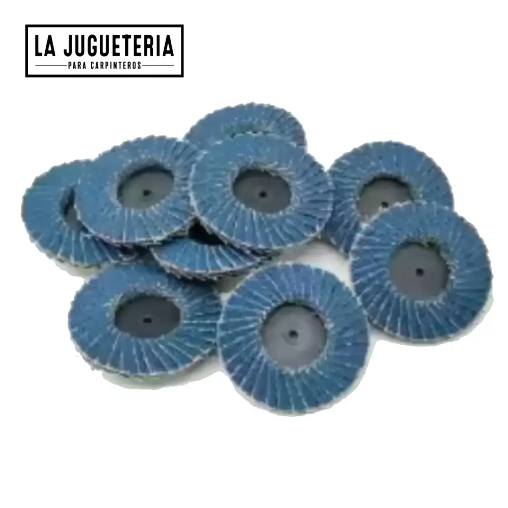 [A2254] Discos de Lija Flap de 3" (75 mm) | Grano Abrasivo para Desbaste y Pulido | Eje Central