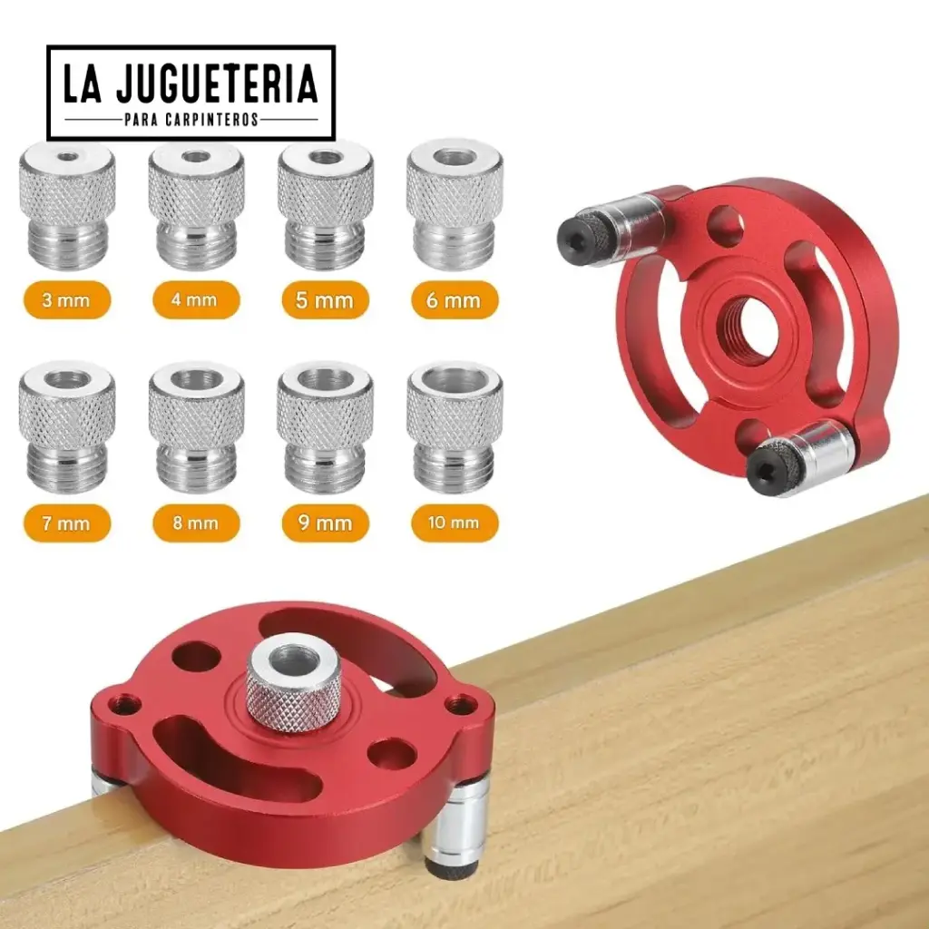 [A1135] Localizador de Punzón Autocentrante con Bujes Intercambiables | Guía de Taladro para Espigas 3 a 10 mm | Aluminio CNC