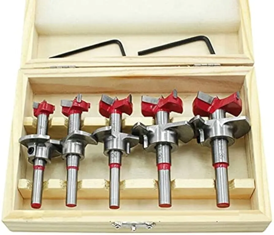 [A1040] Brocas Forstner para madera, 5 piezas de carpintería 15/20/25/30/1.378 in