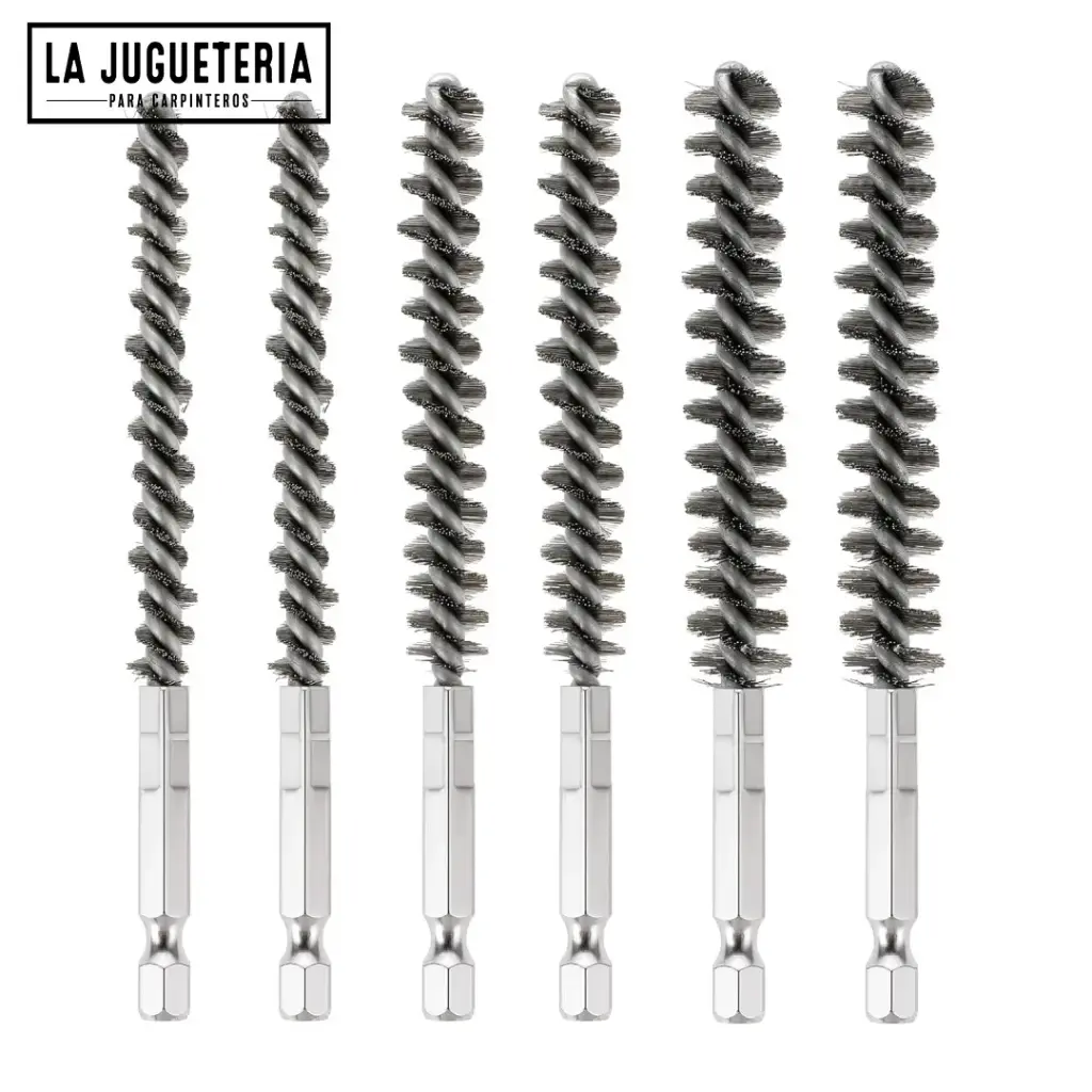 Set de 6 Cepillos Metálicos para Taladro con Vástago Hexagonal de 1/4", Diferentes Diámetros