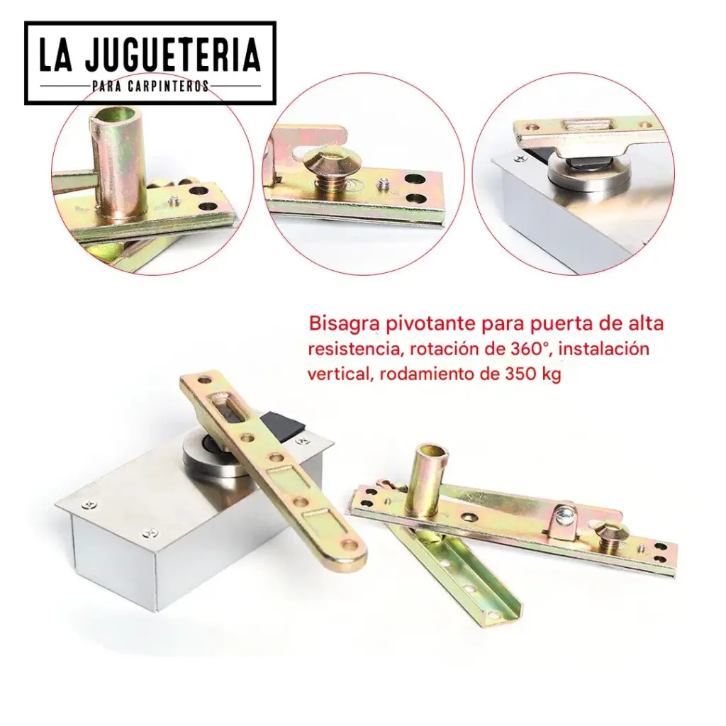 Bisagra Pivotante de Piso 360° para Puertas Pesadas (Capacidad 350 kg)