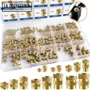 Kit de 400 Tuercas de Inserto Roscadas para Termofusión | Latón Moleteado Métrico M2 a M6