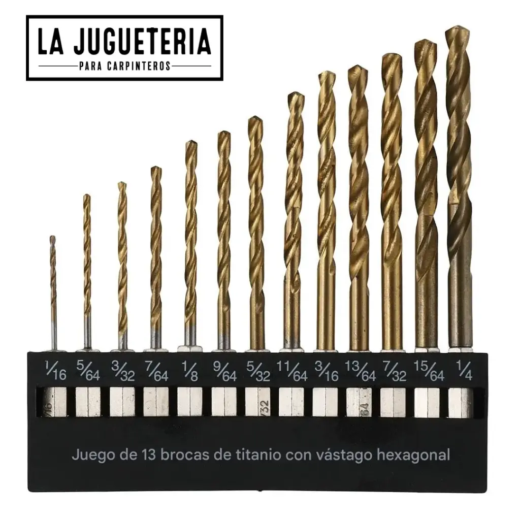 [A2005] Juego de 13 brocas hexagonales recubiertas en titanio